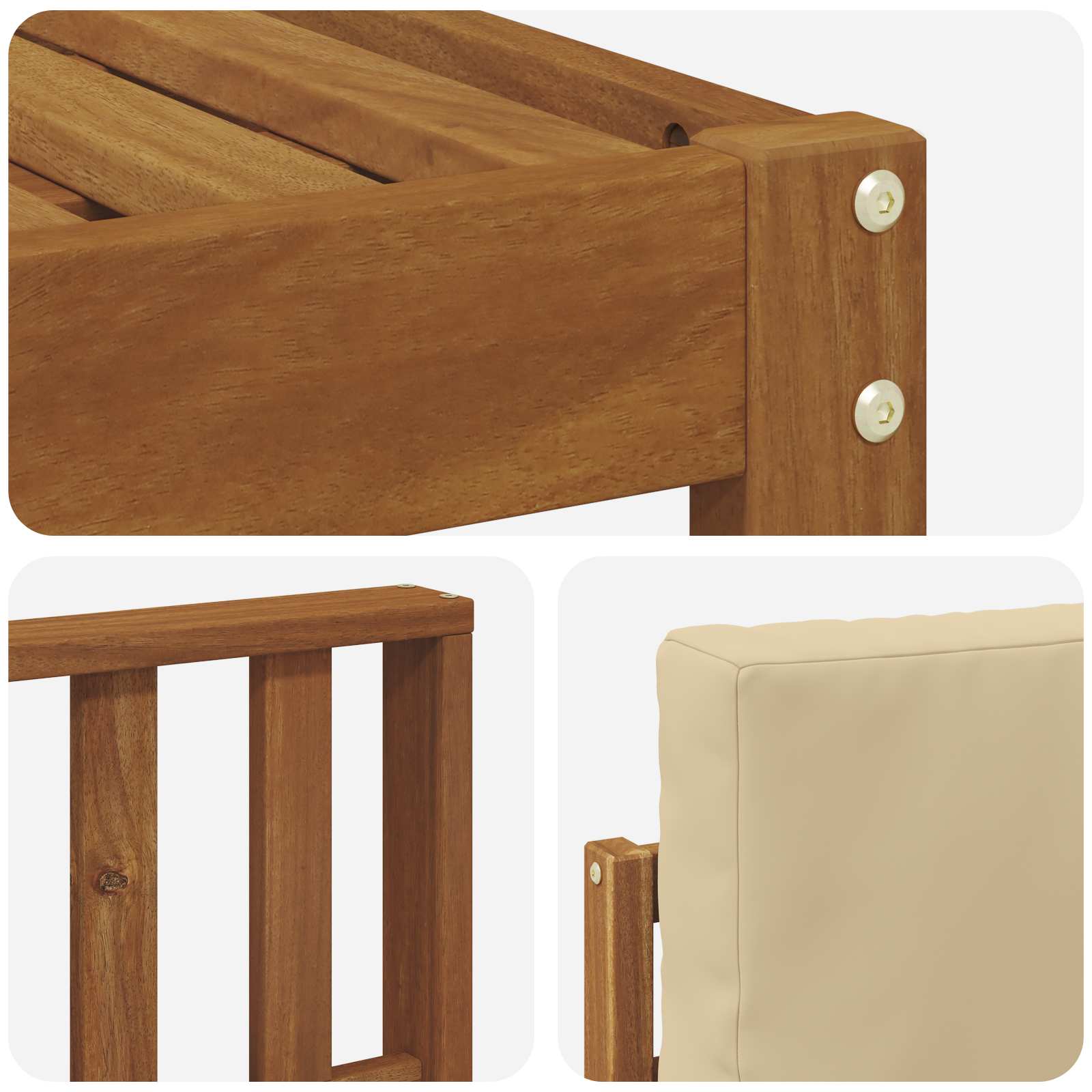 Set vanjskih sofa s jastukom 4 pcs Prirodna i bež