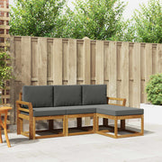 Set vanjskih sofa 4 kom. Prirodna i antracit Smeđa 194 x 122,5 x 73 cm