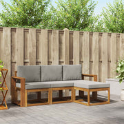 Set vanjskih sofa 4 kom. Prirodna i svijetlo siva Smeđa 197,5 x 63 x 73 cm