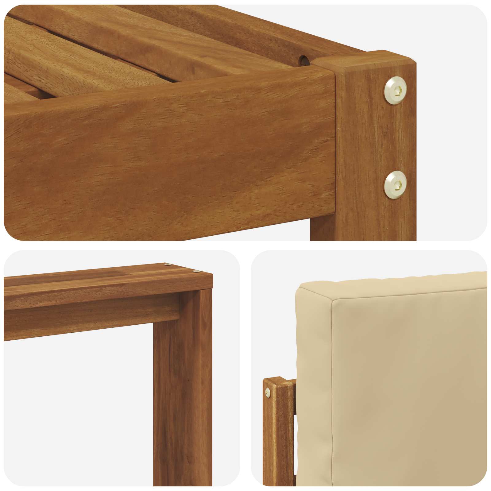 Set vanjskih sofa s jastukom 4 pcs Prirodna i bež
