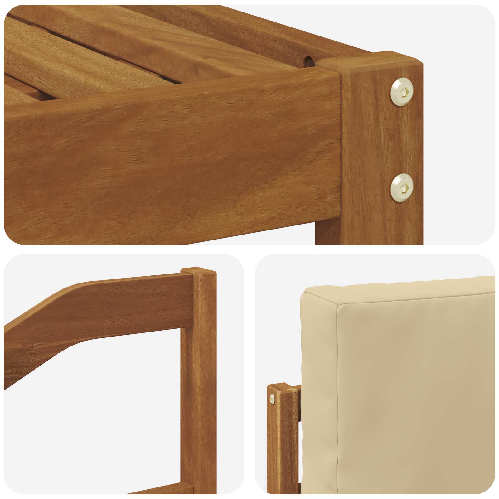 Set vanjskih sofa s jastukom 4 pcs Prirodna i bež