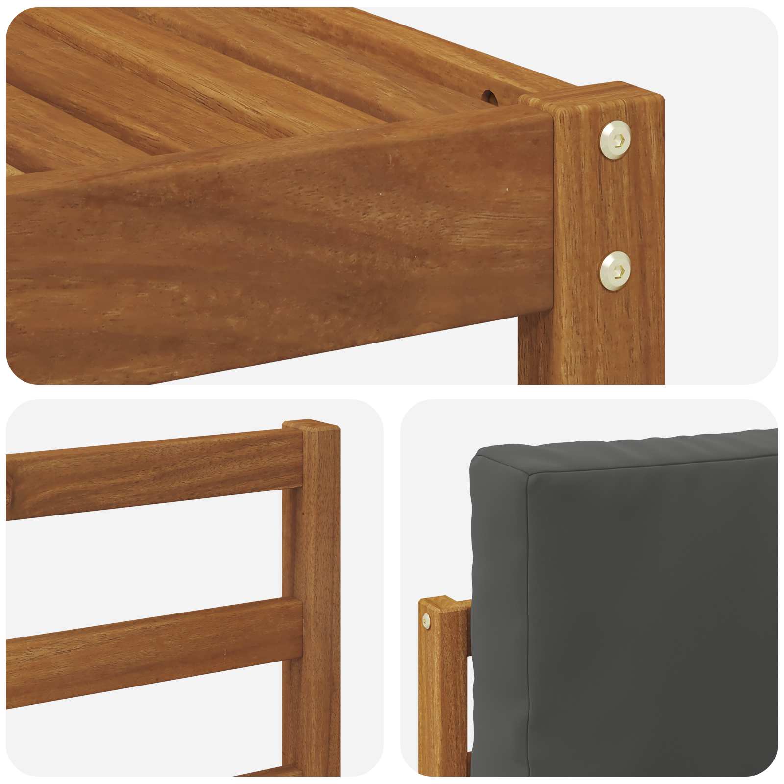 Set vanjskih sofa s jastukom 6 pcs Prirodna i antracit