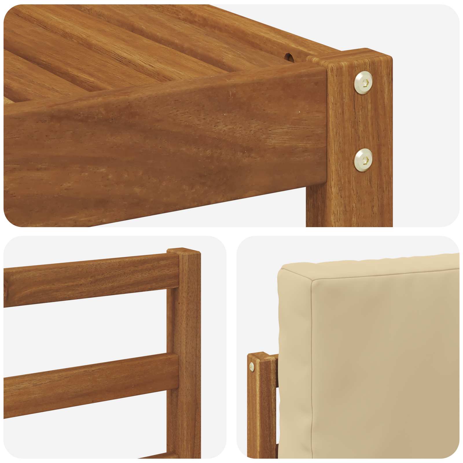 Set vanjskih sofa s jastukom 6 pcs Prirodna i bež