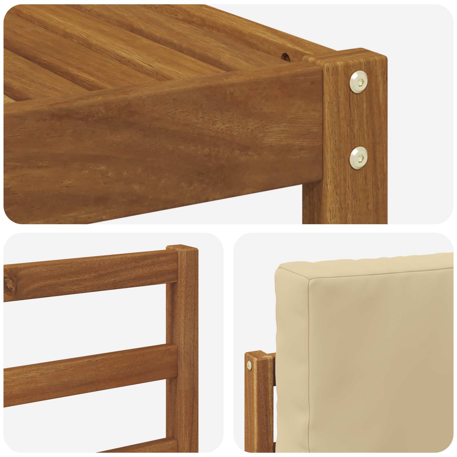 Set vanjskih sofa s jastukom 4 pcs Prirodna i bež