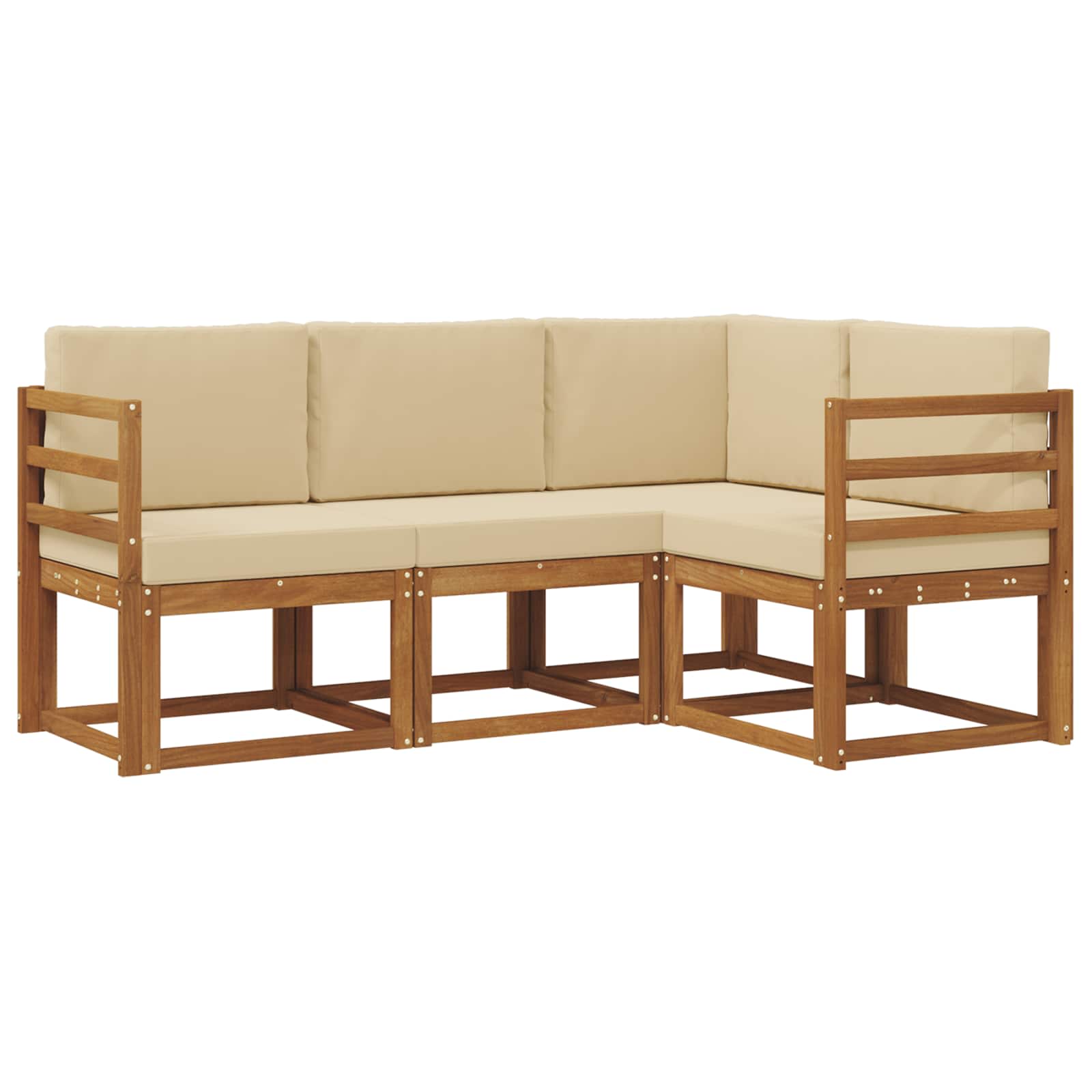 Set vanjskih sofa s jastukom 4 pcs Prirodna i bež