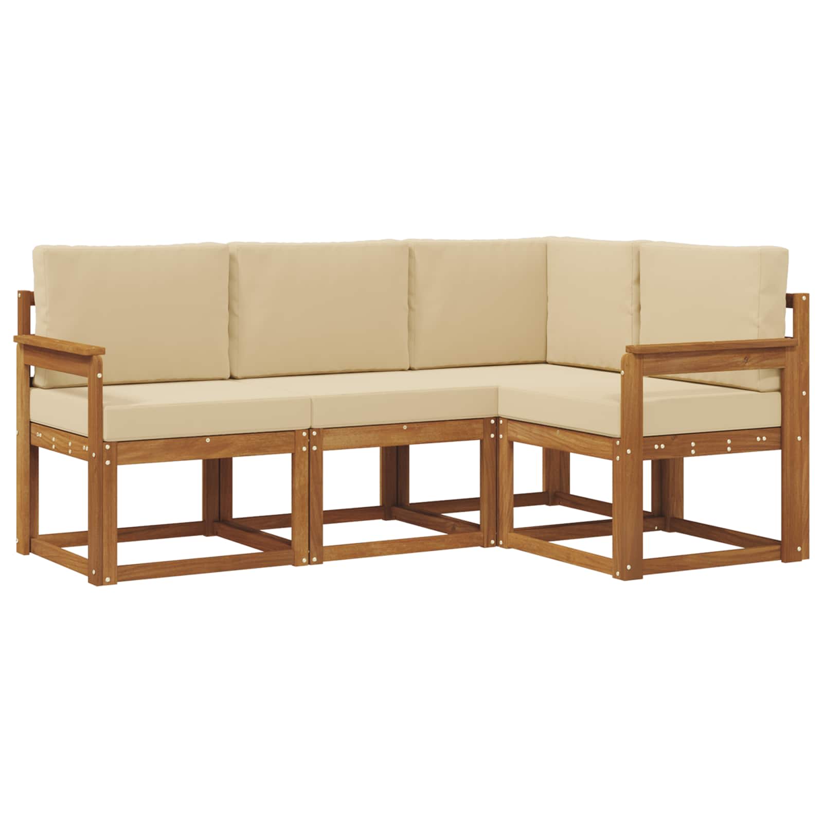 Set vanjskih sofa s jastukom 4 pcs Prirodna i bež