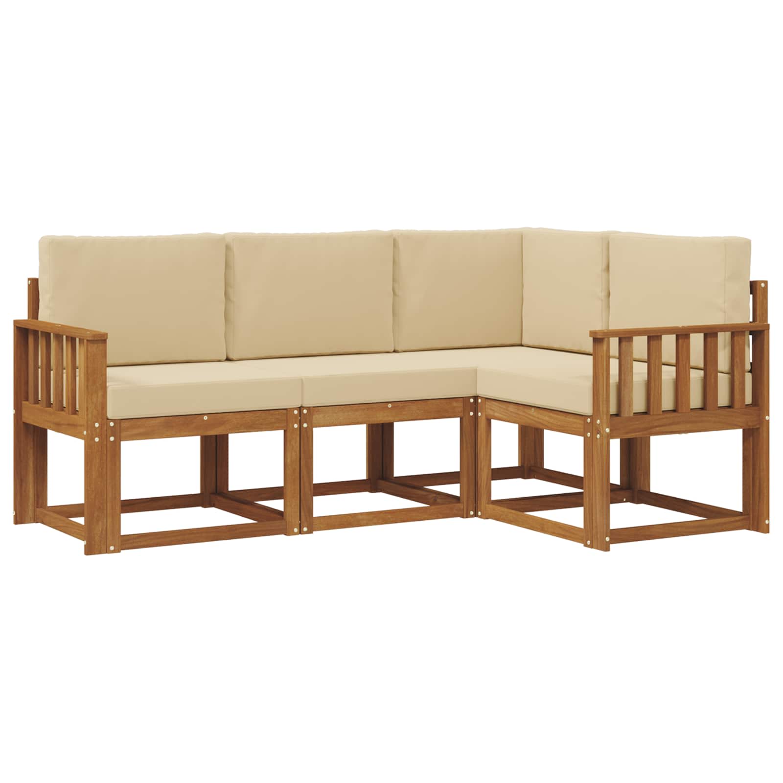 Set vanjskih sofa s jastukom 4 pcs Prirodna i bež