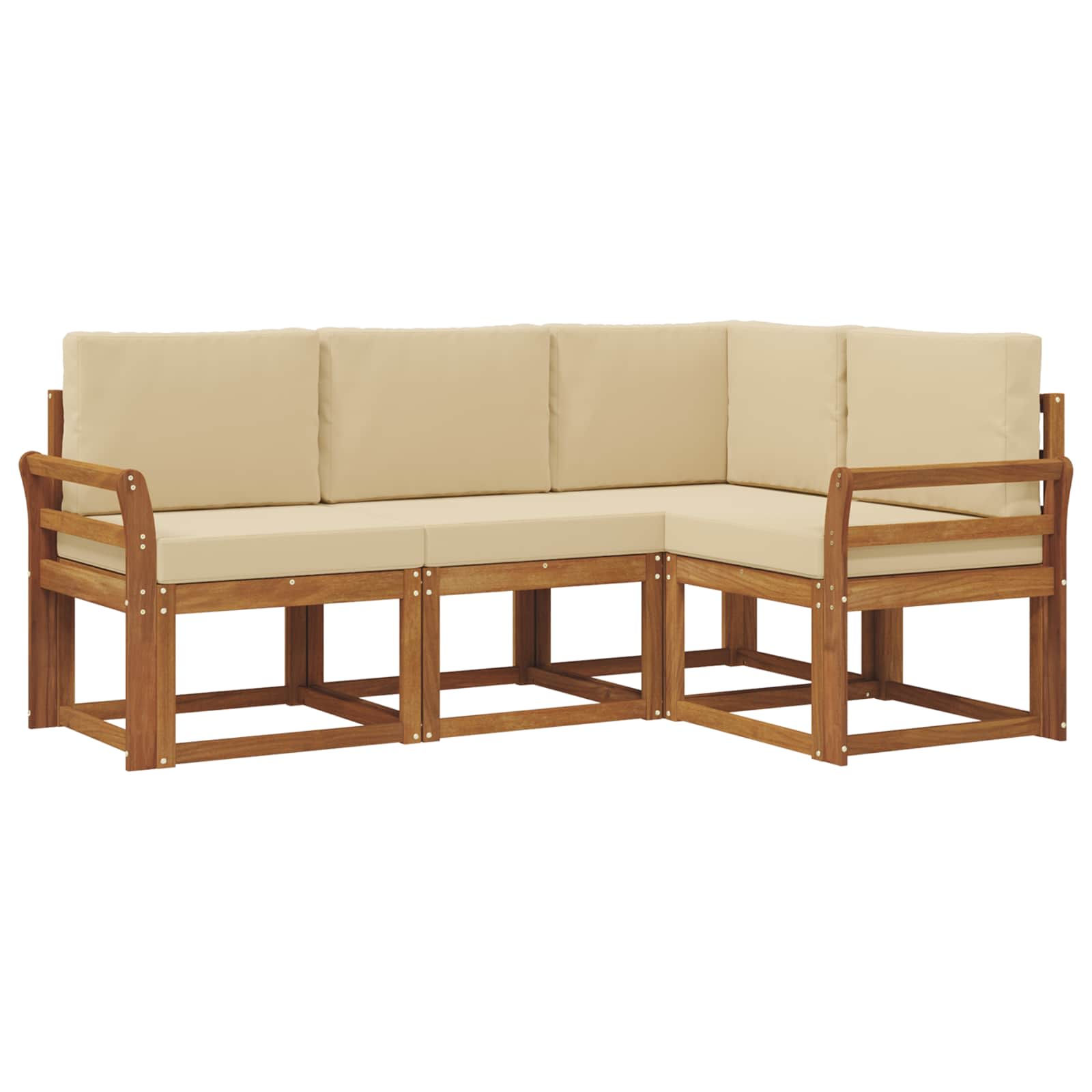 Set vanjskih sofa s jastukom 4 pcs Prirodna i bež