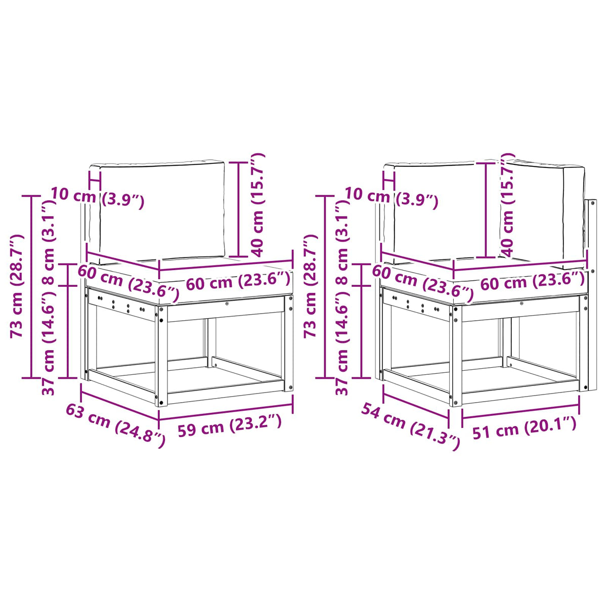 Set vanjskih sofa 4 kom. Prirodna i krem Smeđa 191,5 x 132,5 x 73 cm