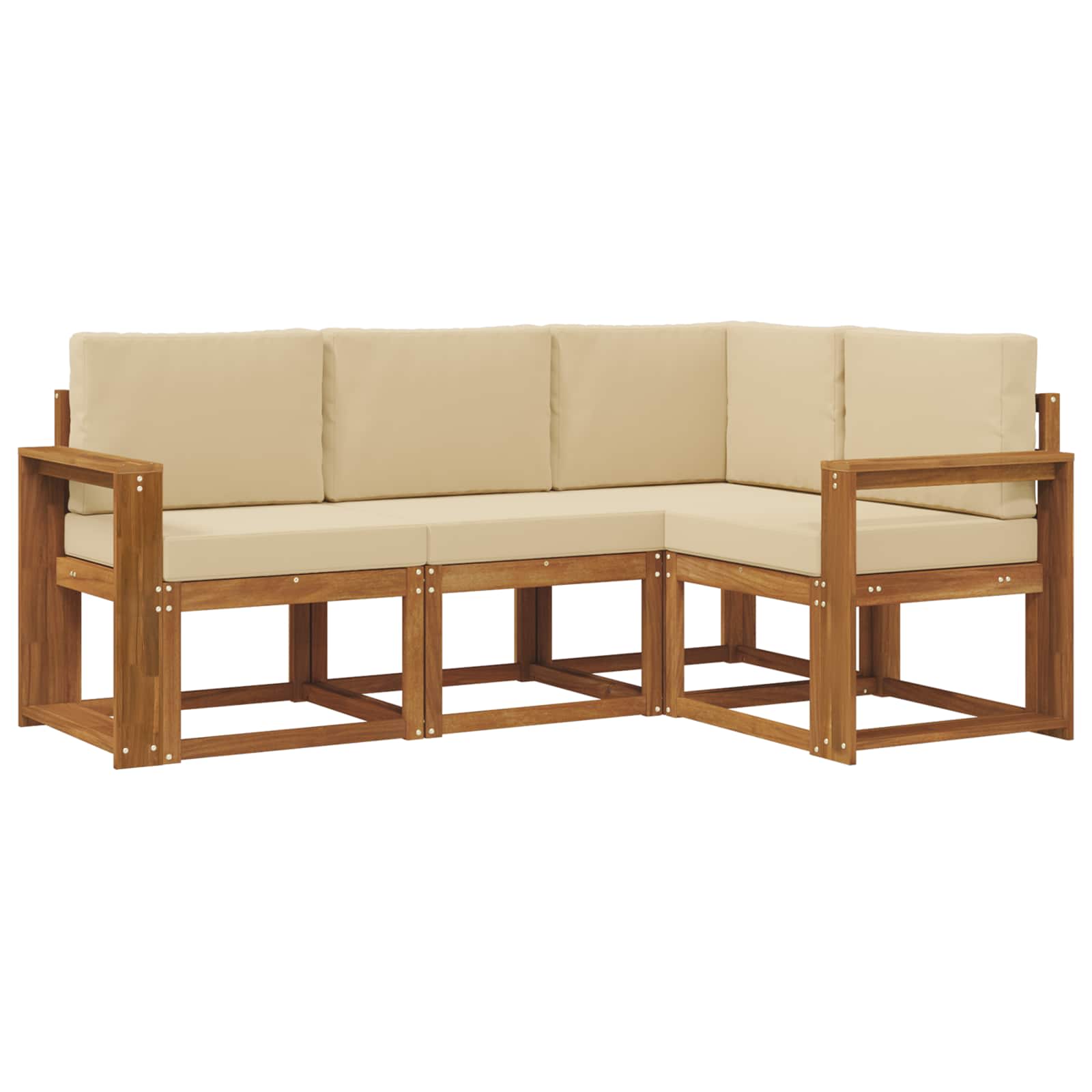 Set vanjskih sofa s jastukom 4 pcs Prirodna i bež