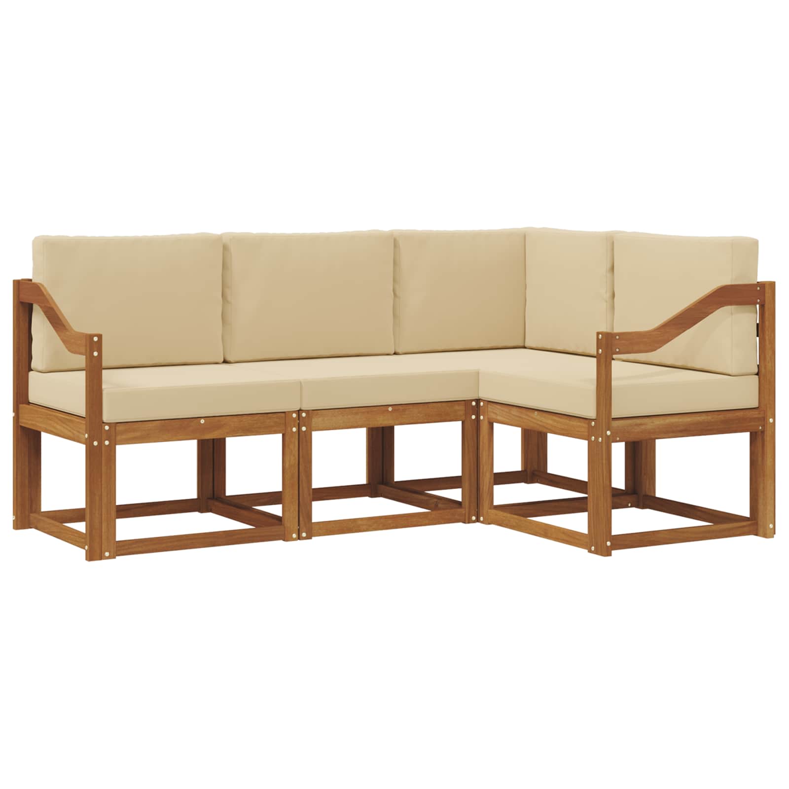 Set vanjskih sofa s jastukom 4 pcs Prirodna i bež