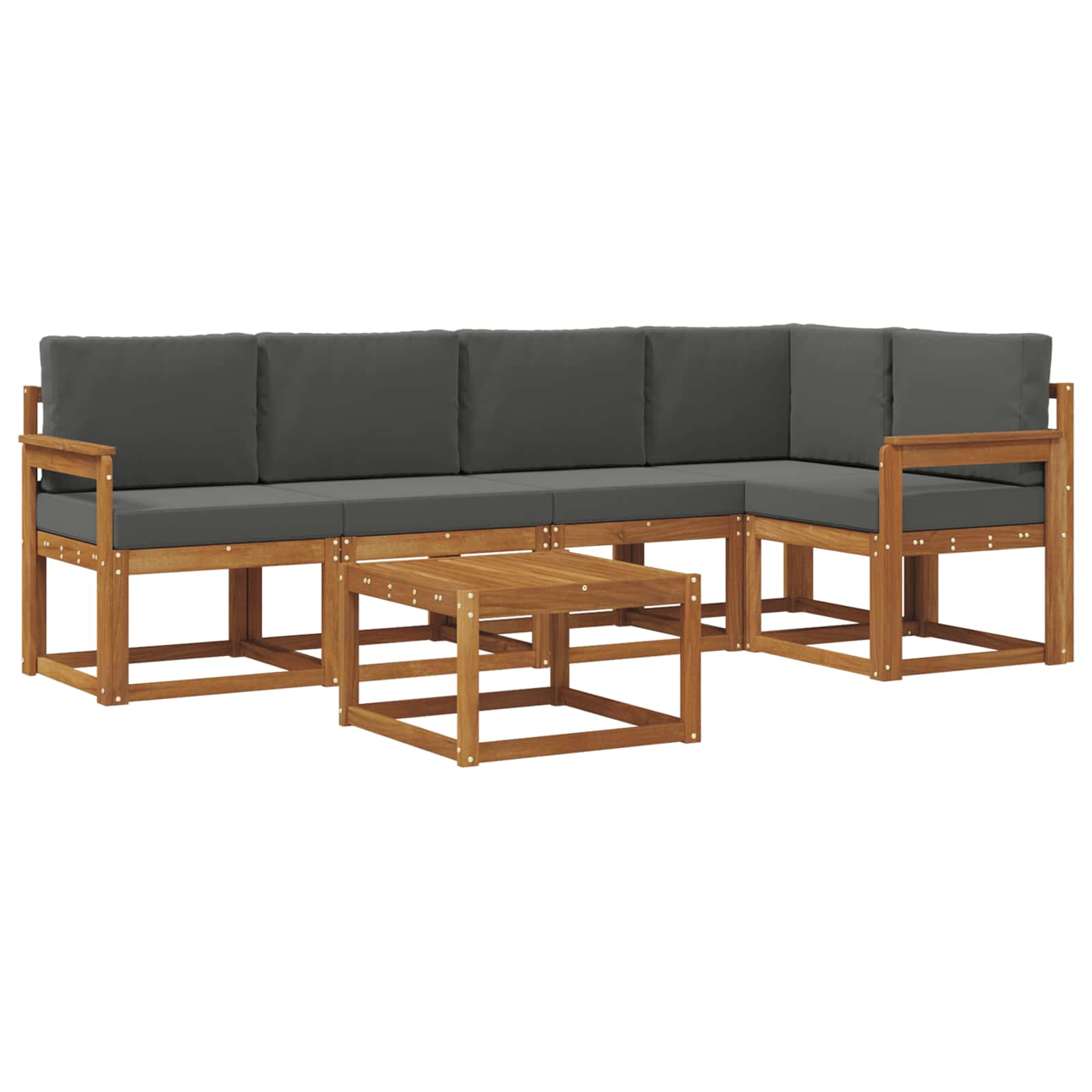 Set vanjskih sofa s jastukom 6 pcs Prirodna i antracit