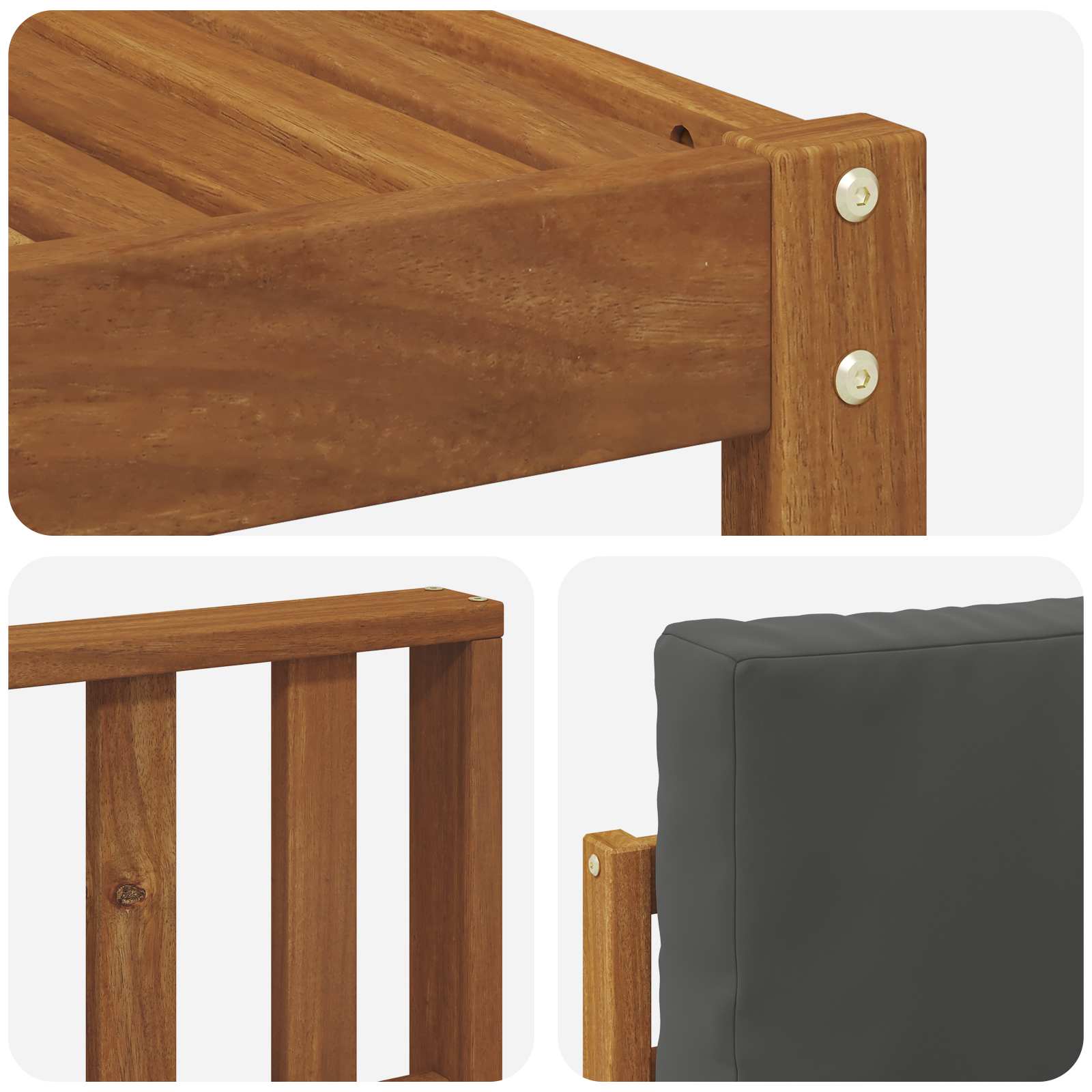 Set vanjskih sofa s jastukom 6 pcs Prirodna i antracit
