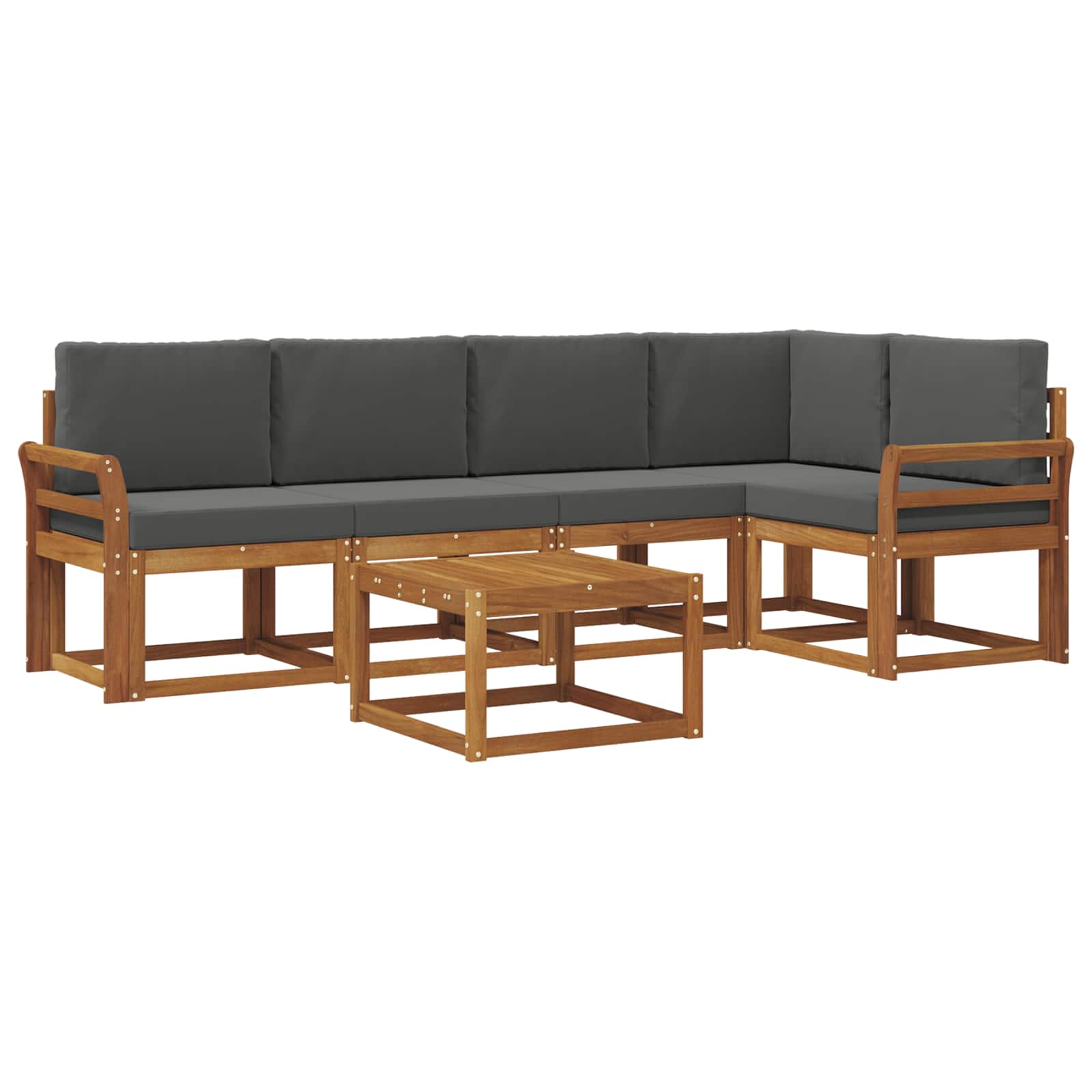Set vanjskih sofa s jastukom 6 pcs Prirodna i antracit