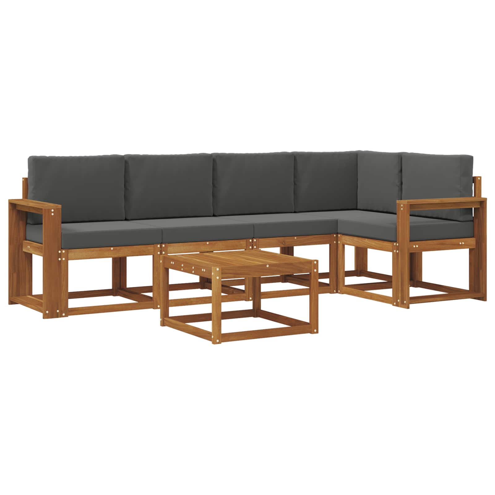 Set vanjskih sofa s jastukom 6 pcs Prirodna i antracit