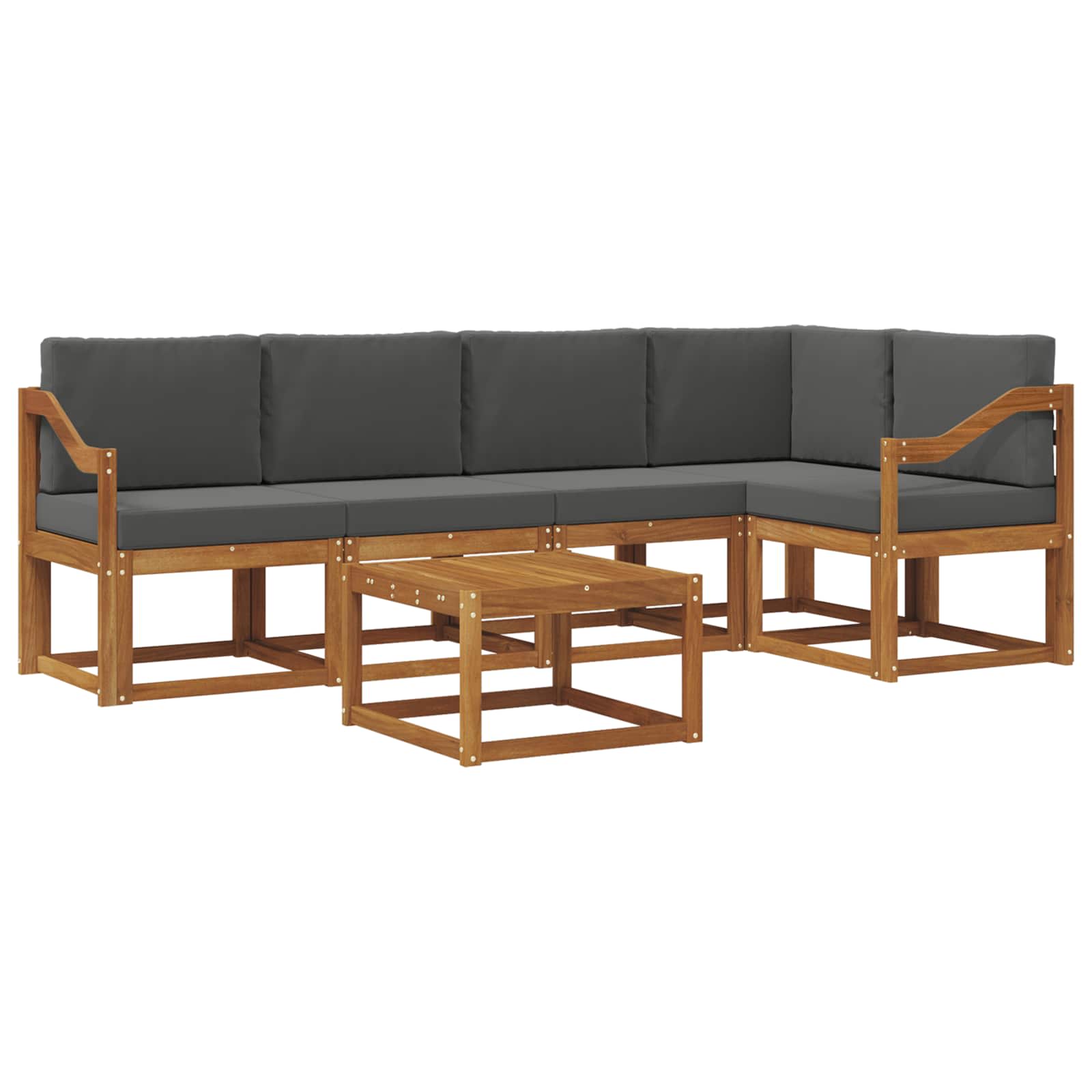 Set vanjskih sofa s jastukom 6 pcs Prirodna i antracit