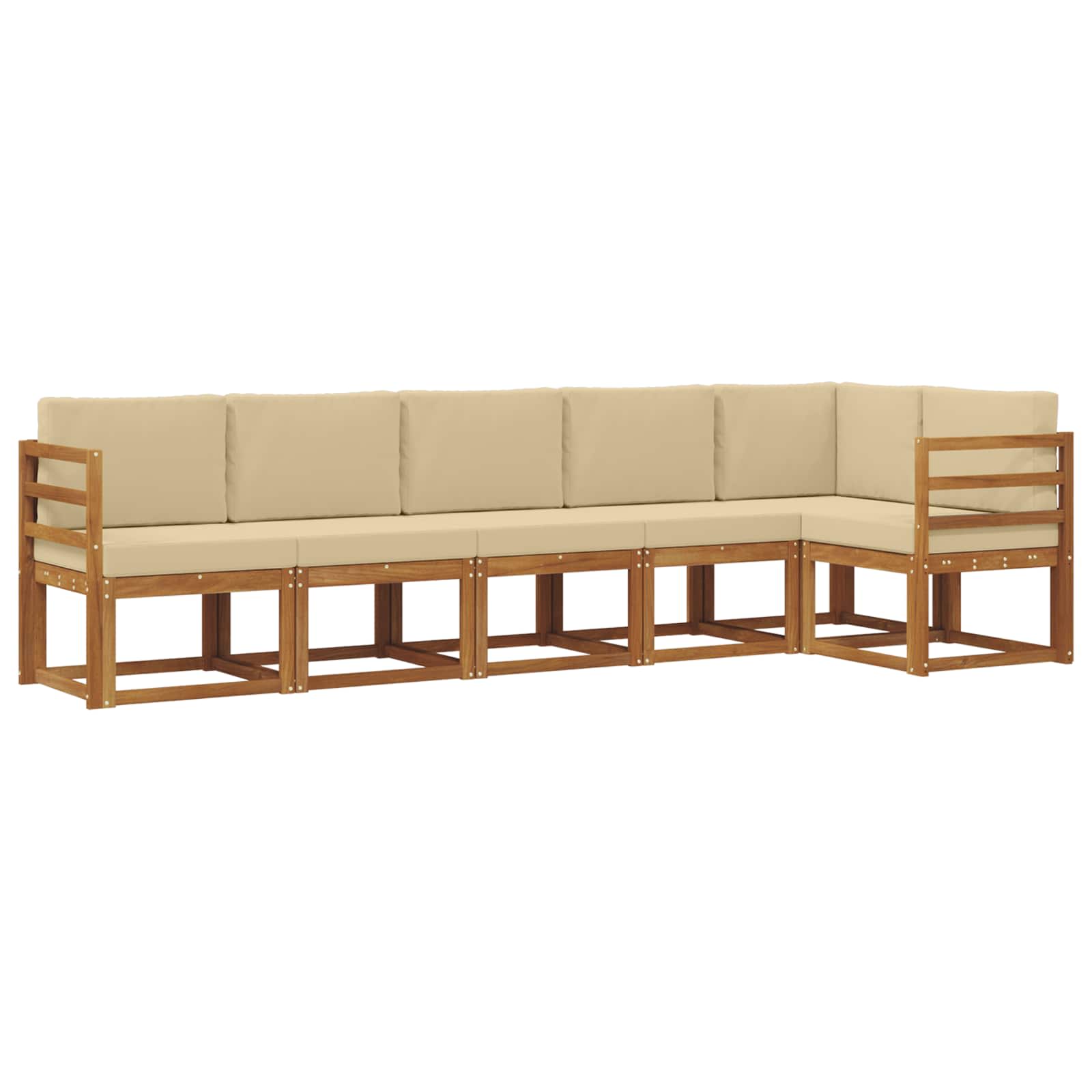 Set vanjskih sofa s jastukom 6 pcs Prirodna i bež