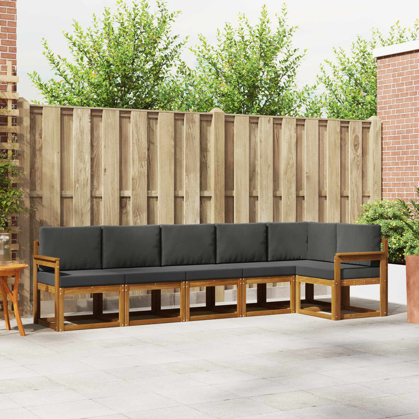 Set vanjskih sofa s jastukom 6 pcs Prirodna i antracit