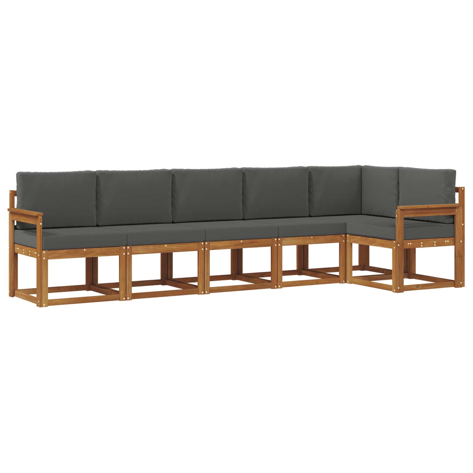Set vanjskih sofa s jastukom 6 pcs Prirodna i antracit