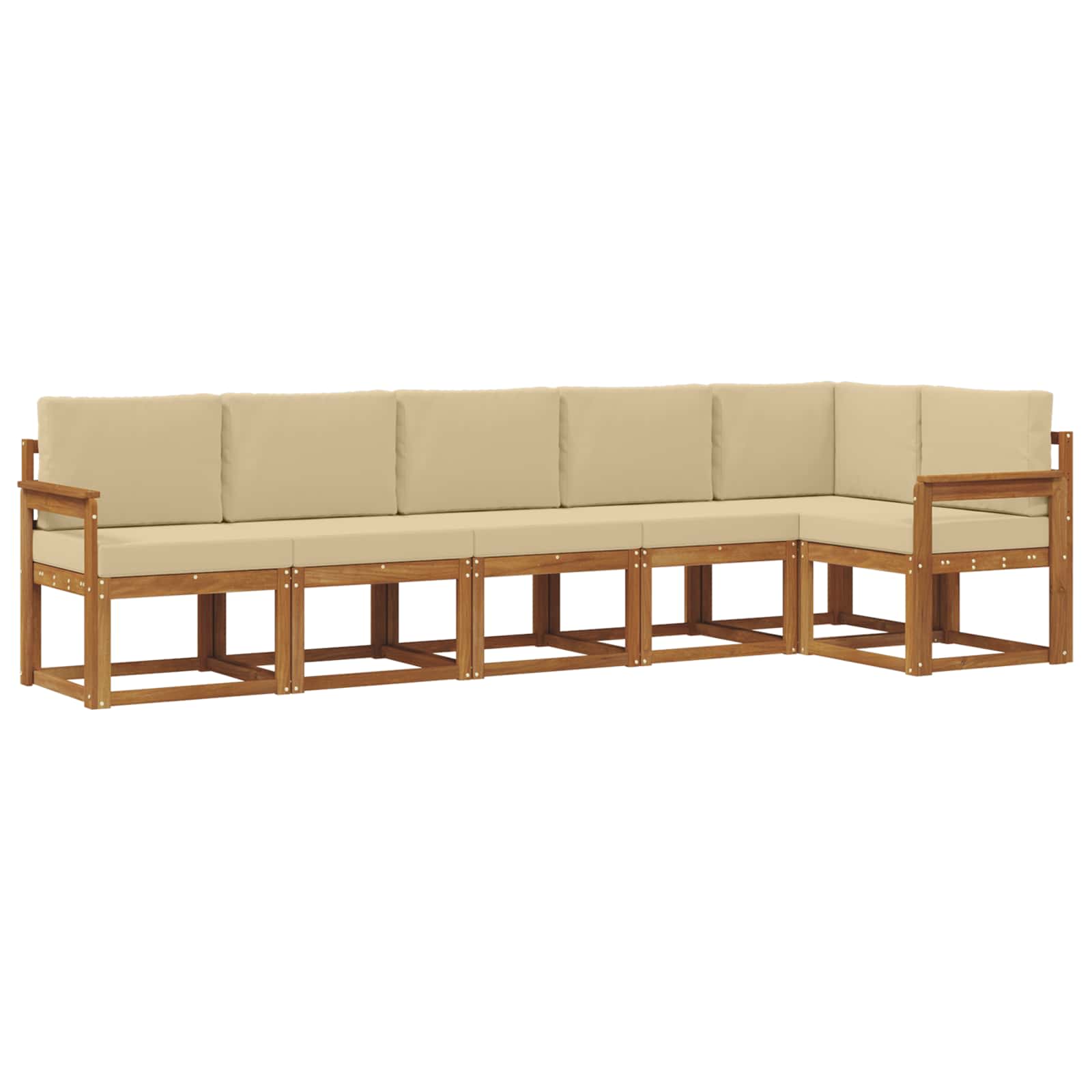 Set vanjskih sofa s jastukom 6 pcs Prirodna i bež
