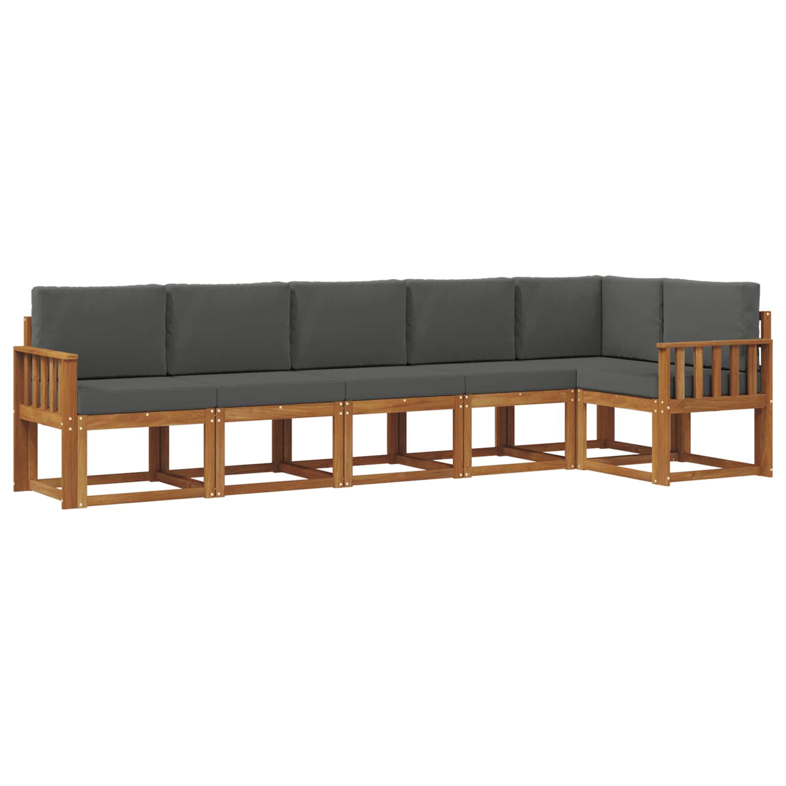 Set vanjskih sofa s jastukom 6 pcs Prirodna i antracit