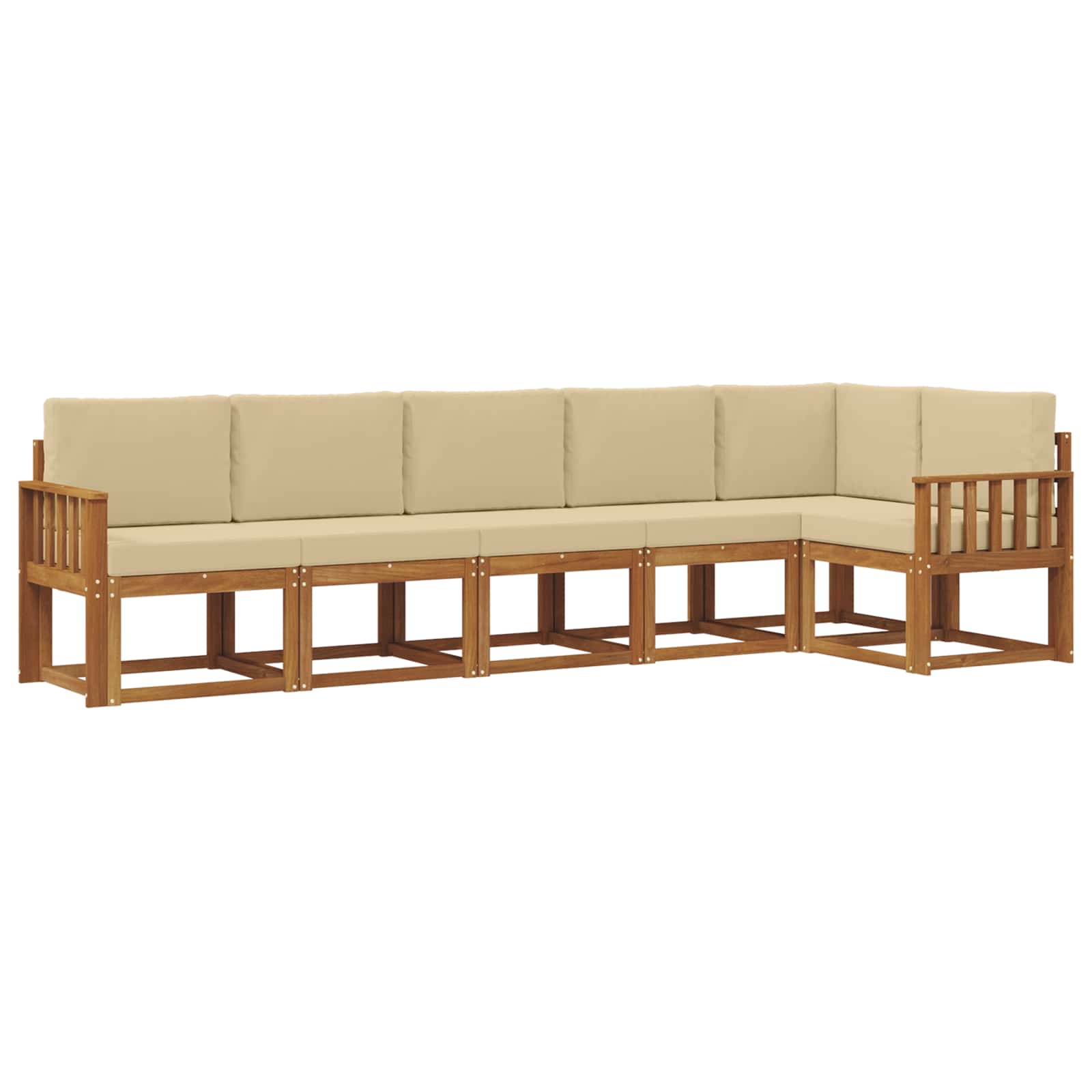 Set vanjskih sofa s jastukom 6 pcs Prirodna i bež
