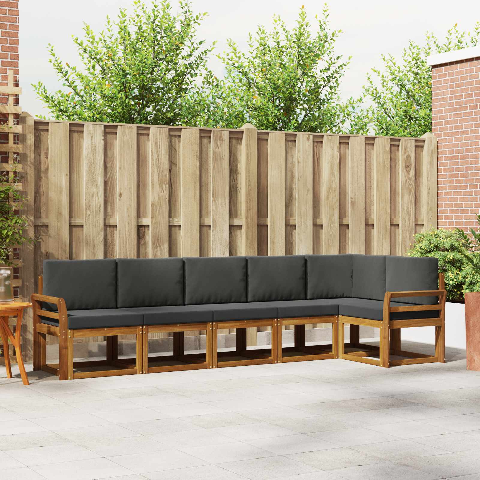 Set vanjskih sofa s jastukom 6 pcs Prirodna i antracit