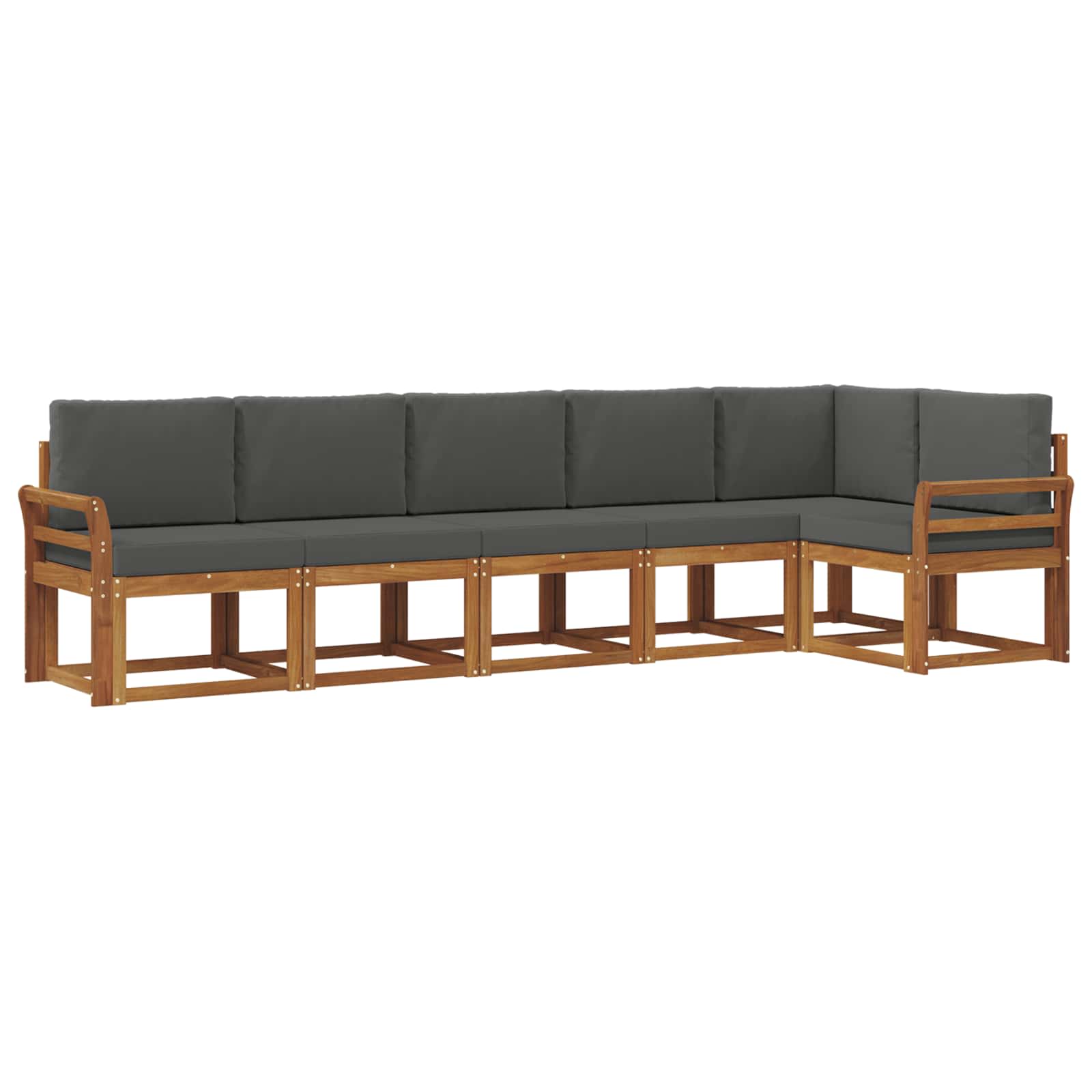 Set vanjskih sofa s jastukom 6 pcs Prirodna i antracit