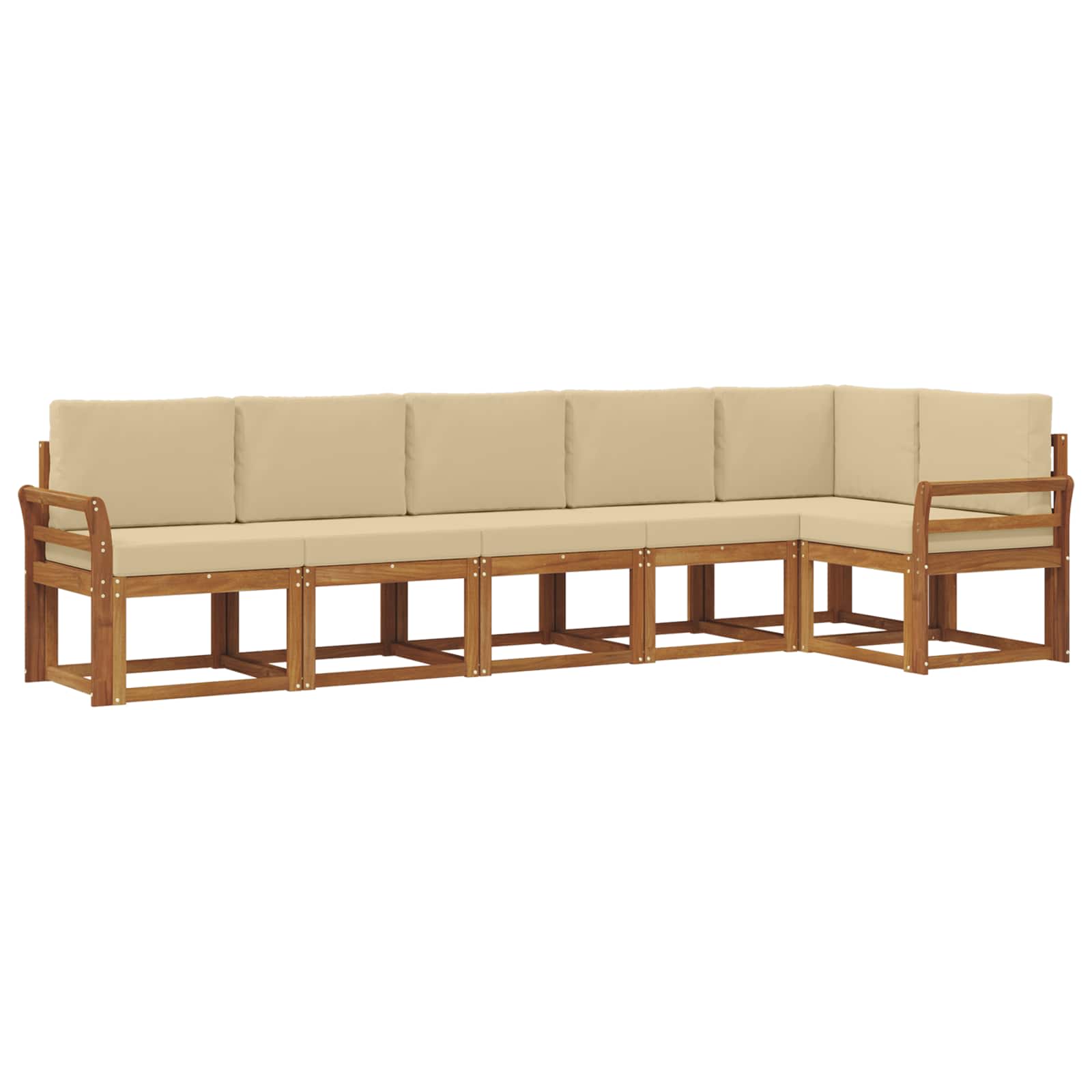 Set vanjskih sofa s jastukom 6 pcs Prirodna i bež