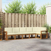 Set vanjskih sofa 6 kom. Prirodna i krem Smeđa 310 x 132,5 x 73 cm