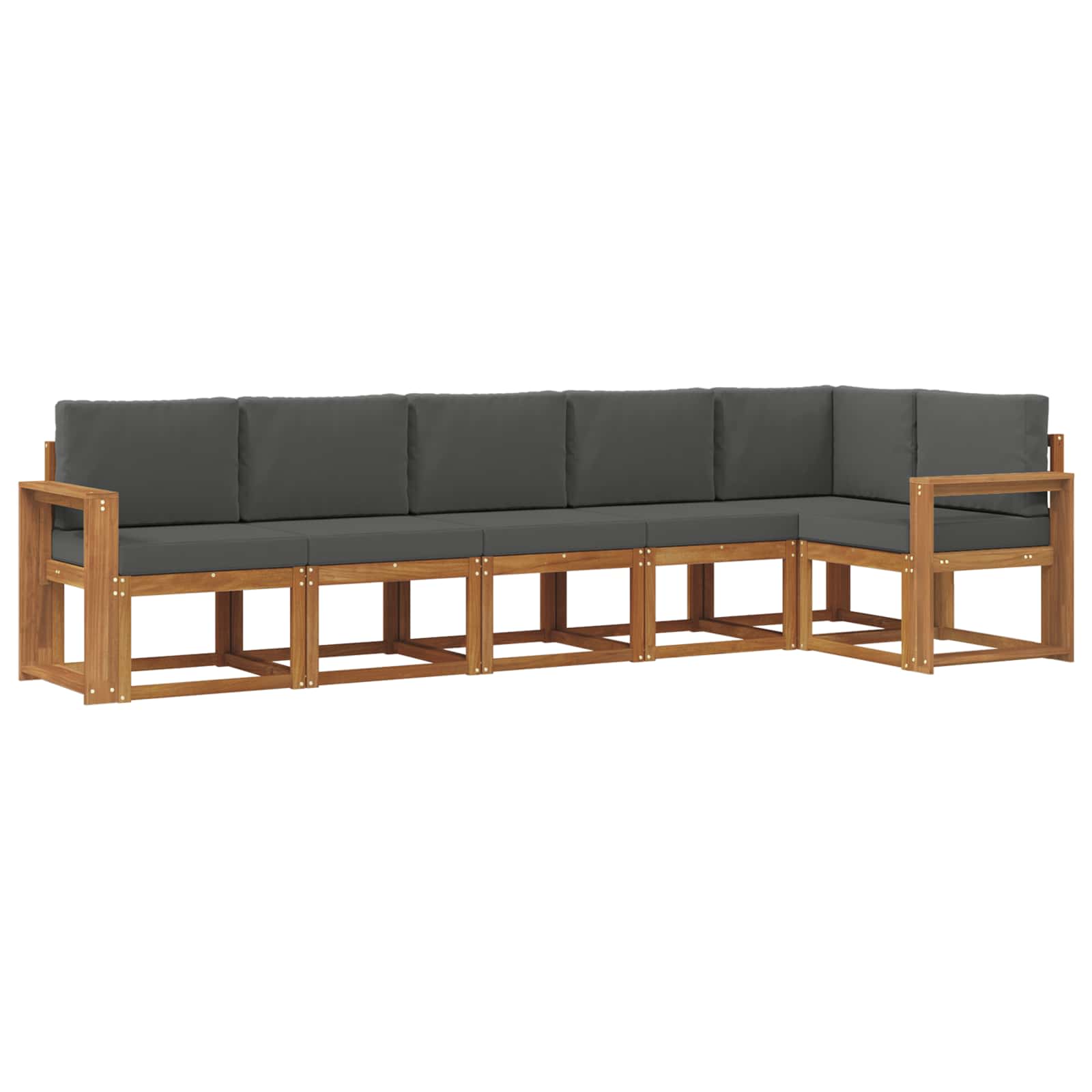 Set vanjskih sofa s jastukom 6 pcs Prirodna i antracit