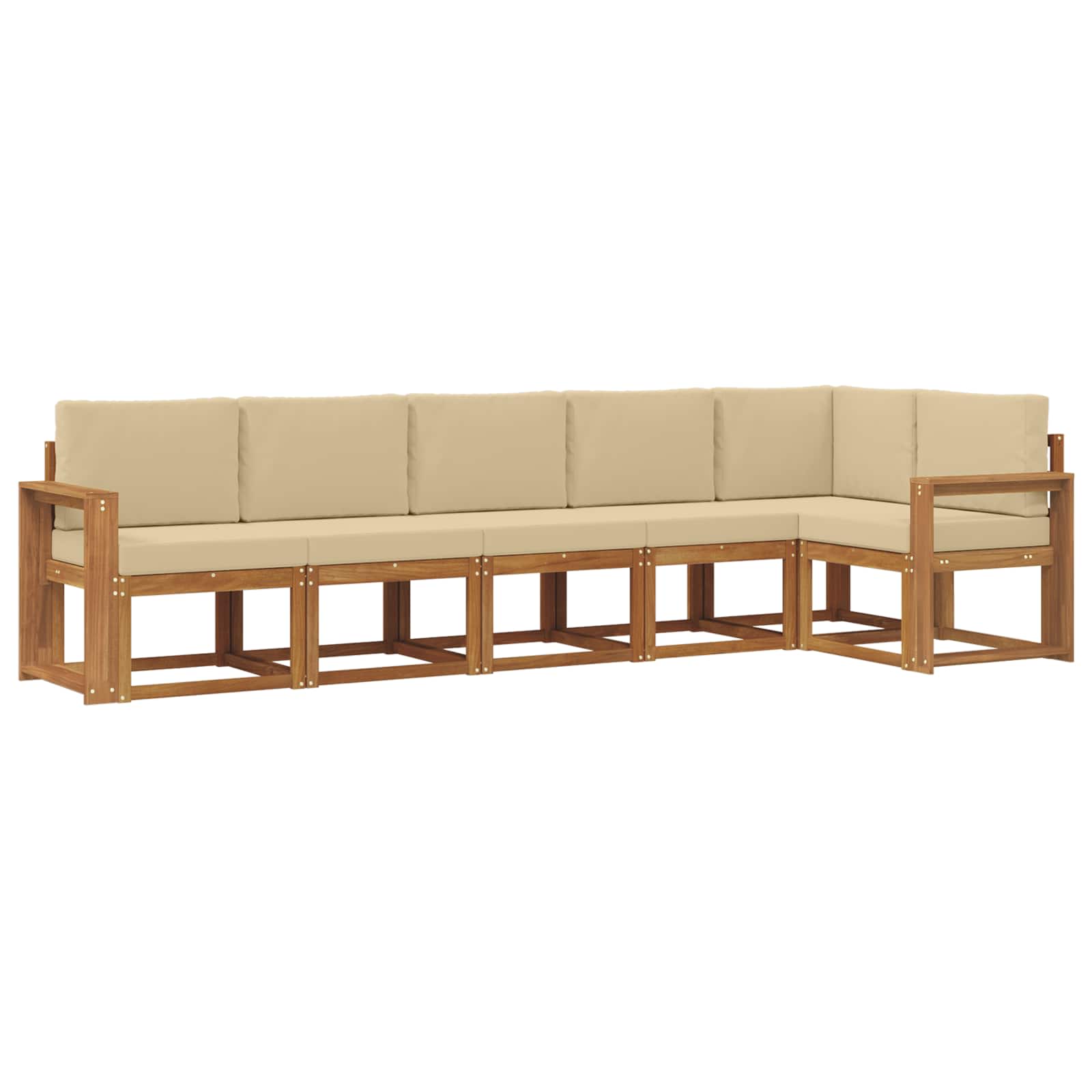 Set vanjskih sofa s jastukom 6 pcs Prirodna i bež