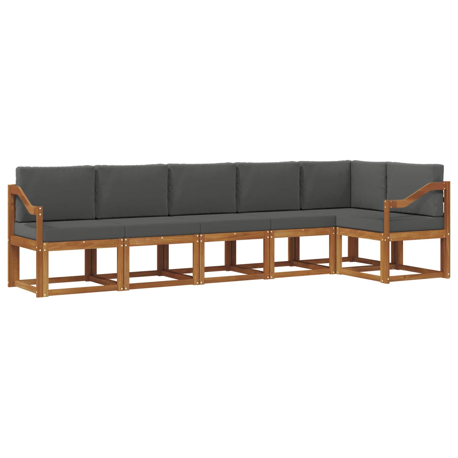 Set vanjskih sofa s jastukom 6 pcs Prirodna i antracit