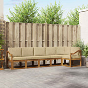 Set vanjskih sofa 6 kom. Prirodna i bež Smeđa 304 x 126,5 x 73 cm