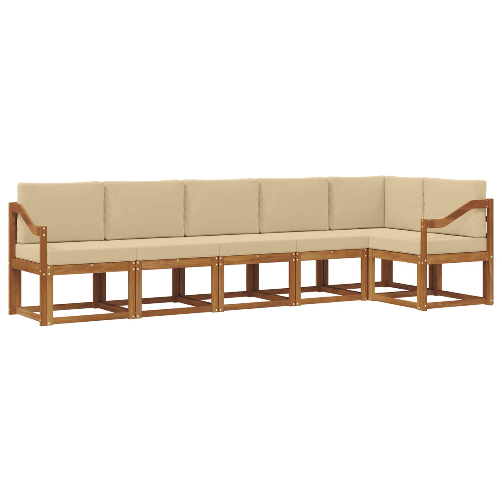 Set vanjskih sofa s jastukom 6 pcs Prirodna i bež
