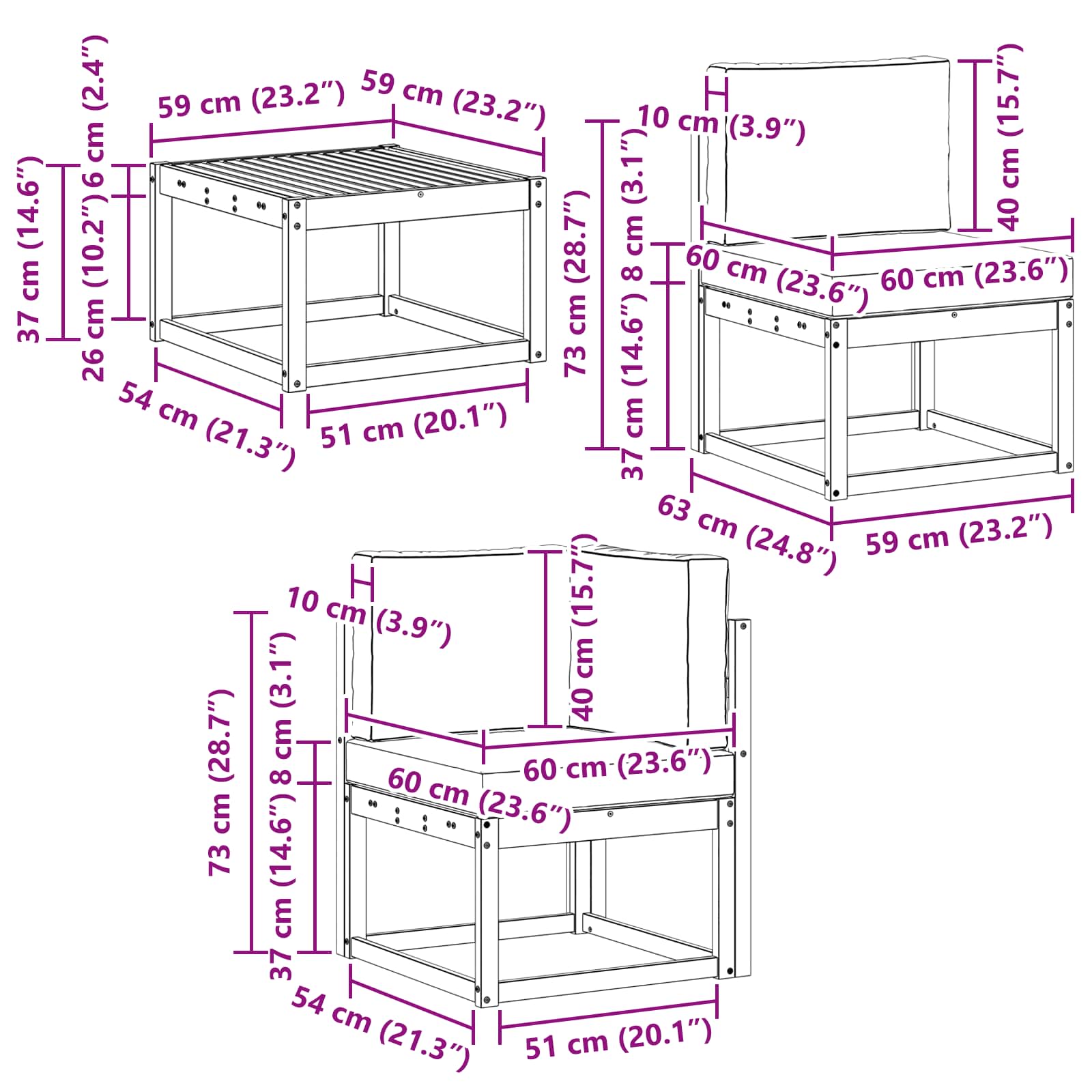 Set vanjskih sofa s jastukom 9 pcs Prirodna i bež