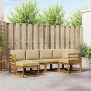 Set vanjskih sofa 6 kom. Prirodna i bež Smeđa 245 x 126,5 x 73 cm