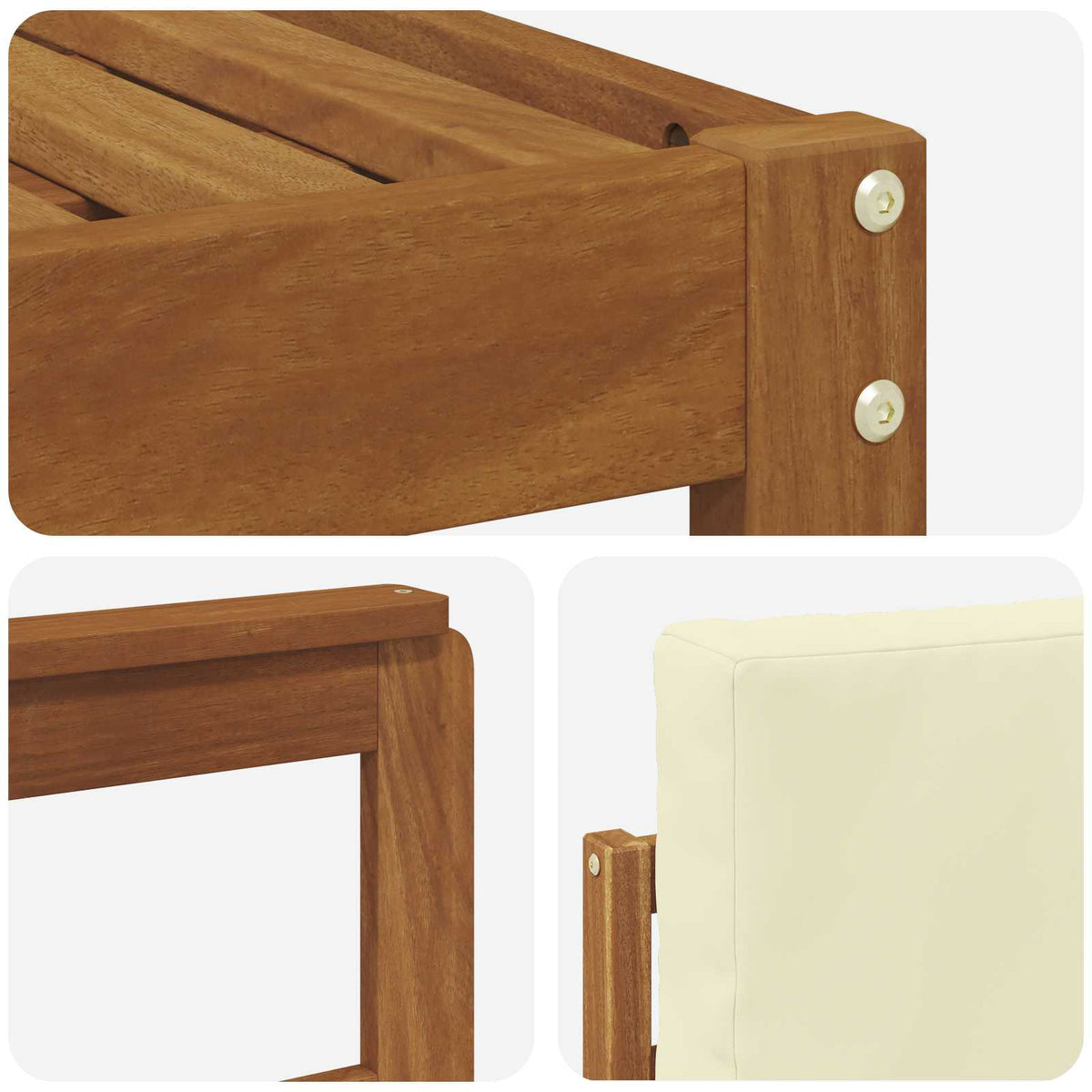 Set vanjskih sofa 6 kom. Prirodna i krem Smeđa 251 x 128,5 x 73 cm