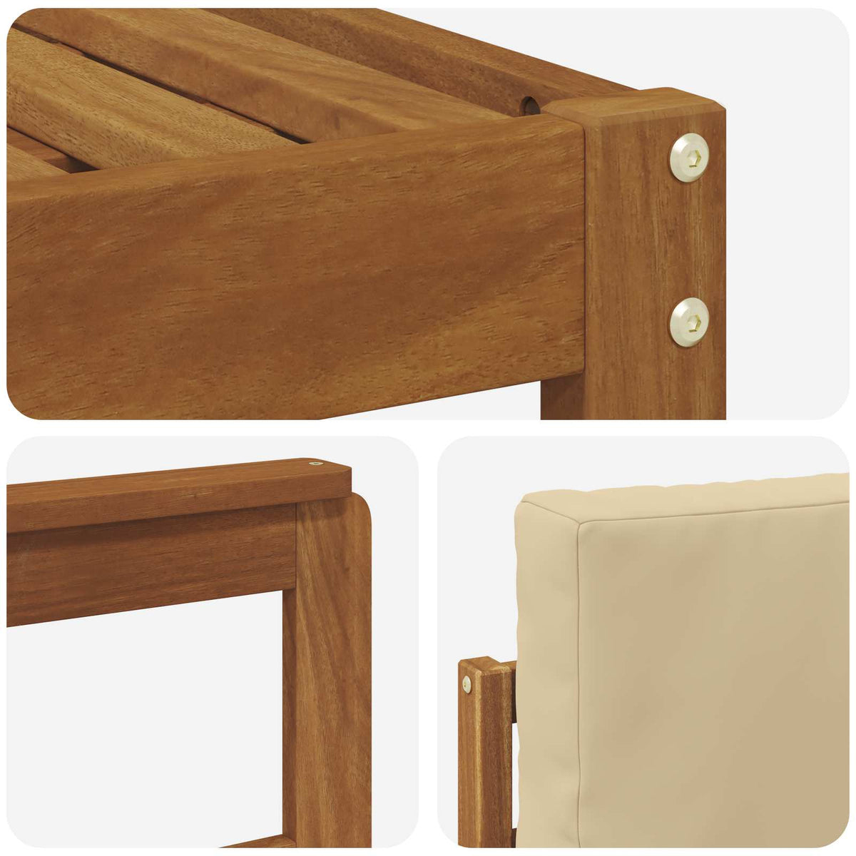 Set vanjskih sofa 6 kom. Prirodna i bež Smeđa 251 x 128,5 x 73 cm