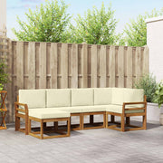 Set vanjskih sofa 6 kom. Prirodna i krem Smeđa 253 x 130,5 x 73 cm
