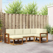 Set vanjskih sofa 6 kom. Prirodna i krem Smeđa 255 x 132,5 x 73 cm