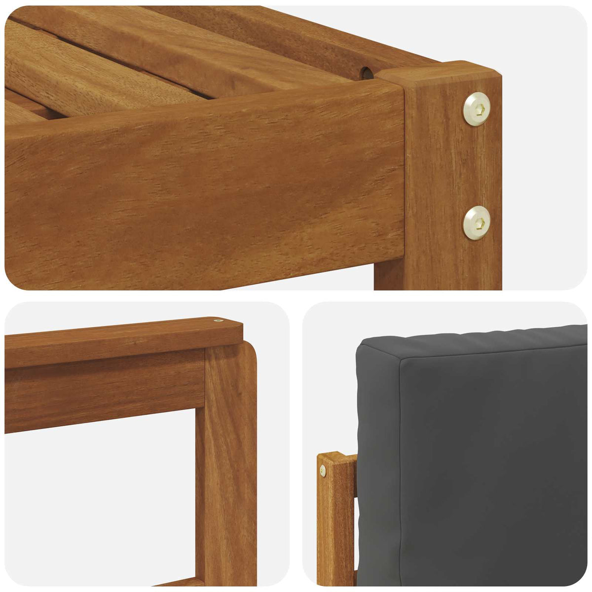 Set vanjskih sofa 6 kom. Prirodna i antracit Smeđa 249 x 122,5 x 73 cm