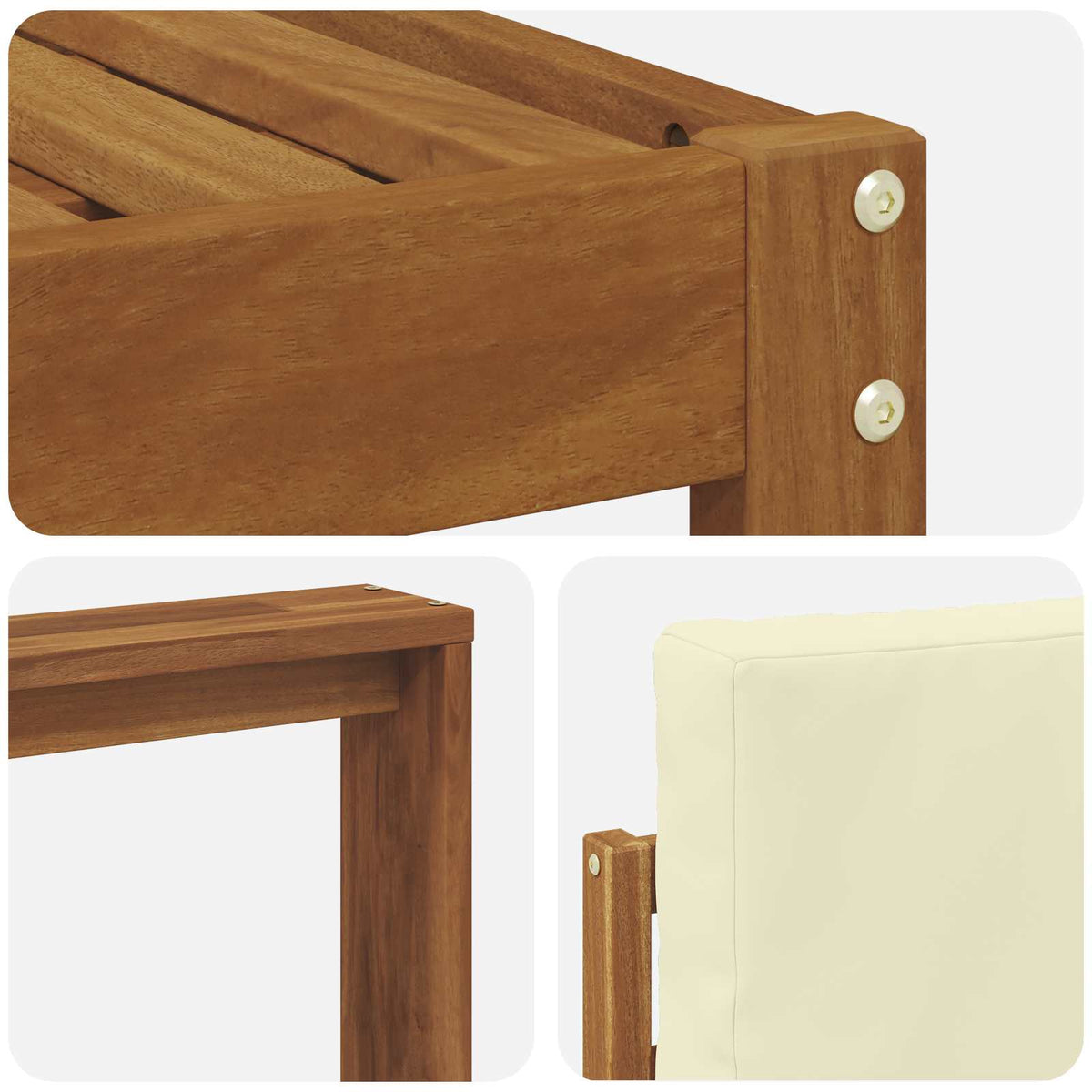 Set vanjskih sofa 6 kom. Prirodna i krem Smeđa 257 x 122,5 x 73 cm