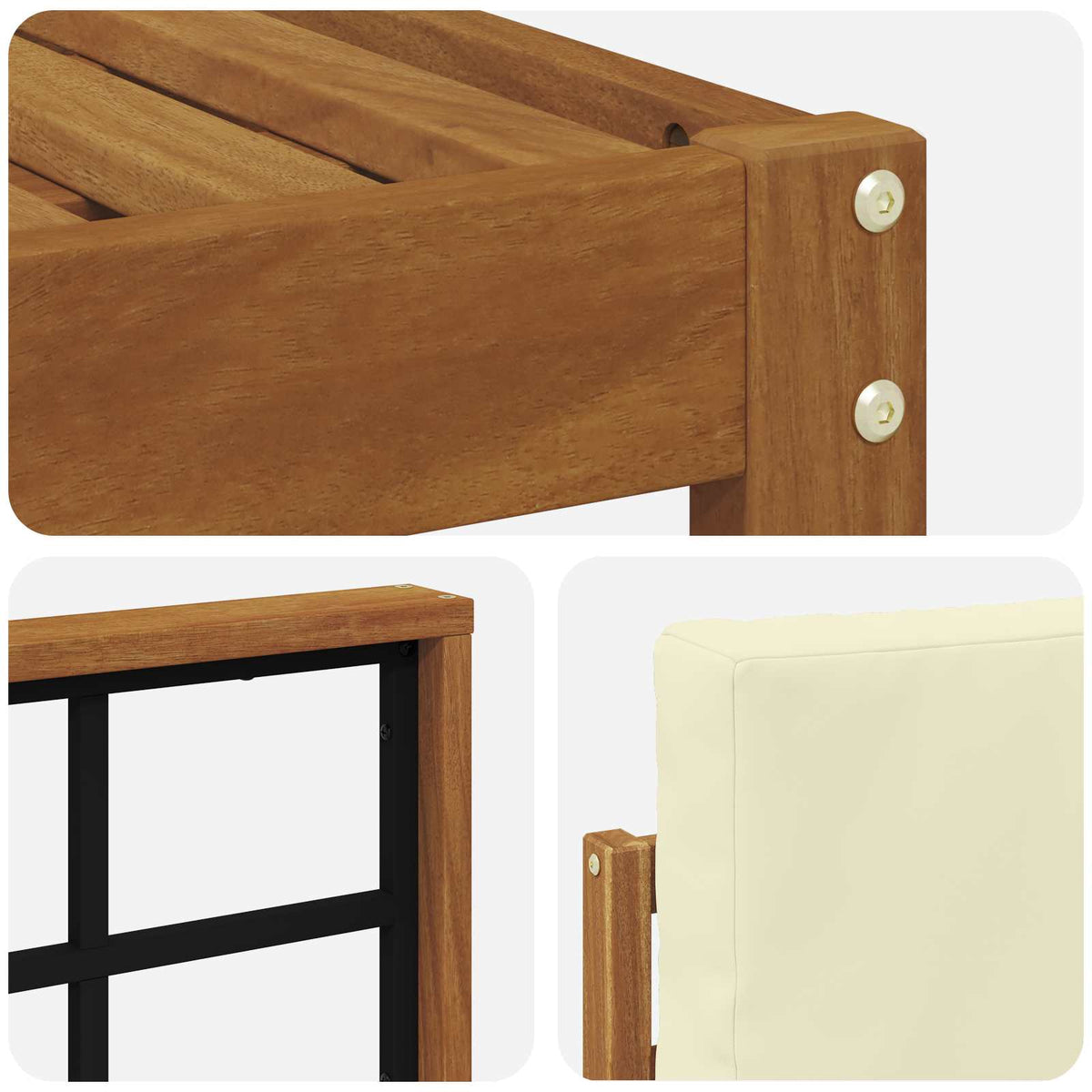 Set vanjskih sofa 6 kom. Prirodna i krem Smeđa 249 x 122,5 x 73 cm
