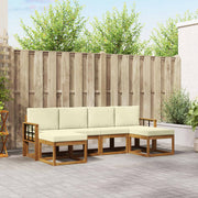 Set vanjskih sofa 6 kom. Prirodna i krem Smeđa 249 x 122,5 x 73 cm