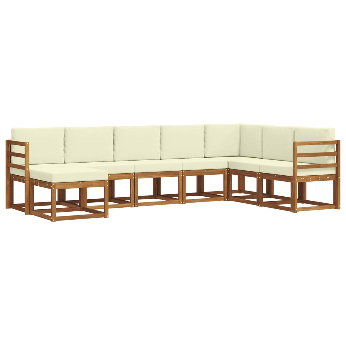 Set vanjskih sofa 8 kom. Prirodna i krem Smeđa 304 x 185,5 x 73 cm