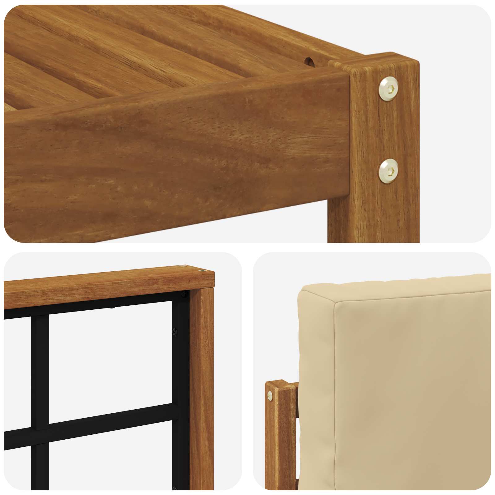 Set vanjskih sofa s jastukom 9 pcs Prirodna i bež