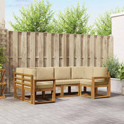 Set vanjskih sofa 6 kom. Prirodna i bež Smeđa 245 x 132,5 x 73 cm