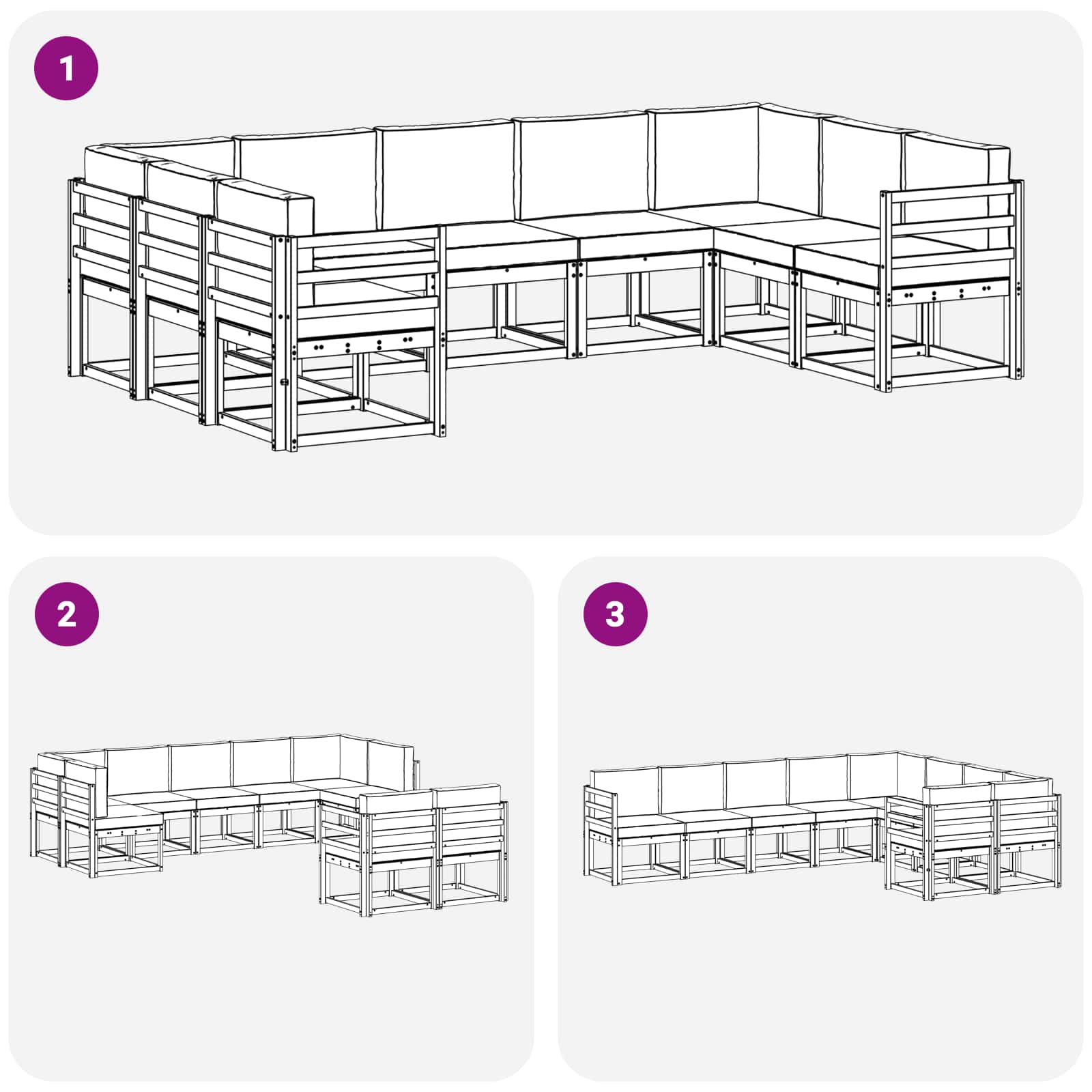 Set vanjskih sofa s jastukom 9 pcs Prirodna i bež