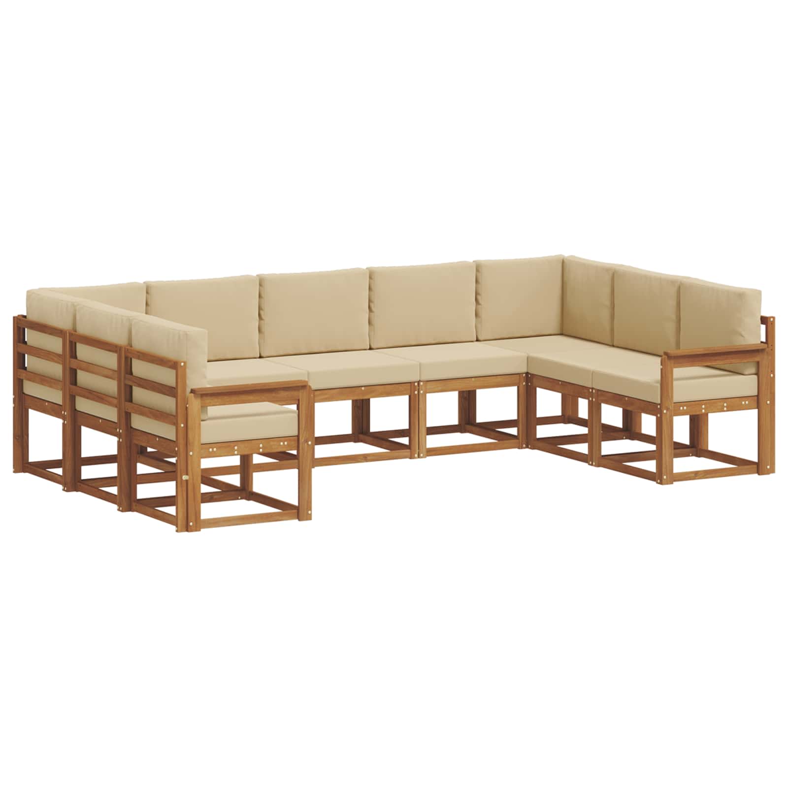 Set vanjskih sofa s jastukom 9 pcs Prirodna i bež